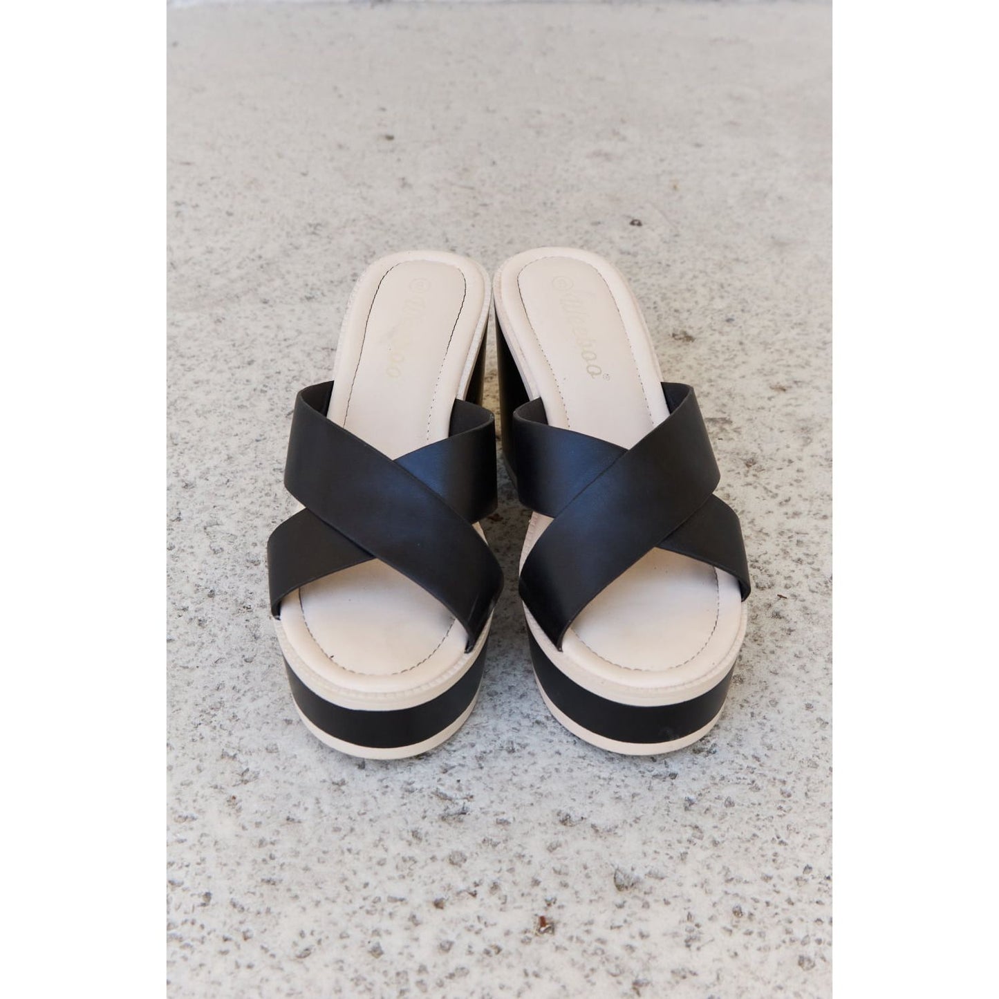 Weeboo Cherish The Moments Contrast Platform Sandals in Black