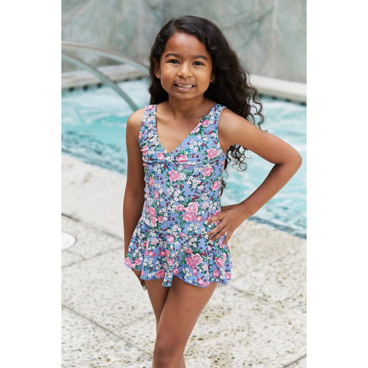 Marina West Swim Clear Waters Swim Dress in Rose Sky