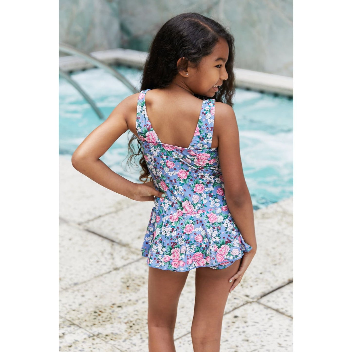 Marina West Swim Clear Waters Swim Dress in Rose Sky