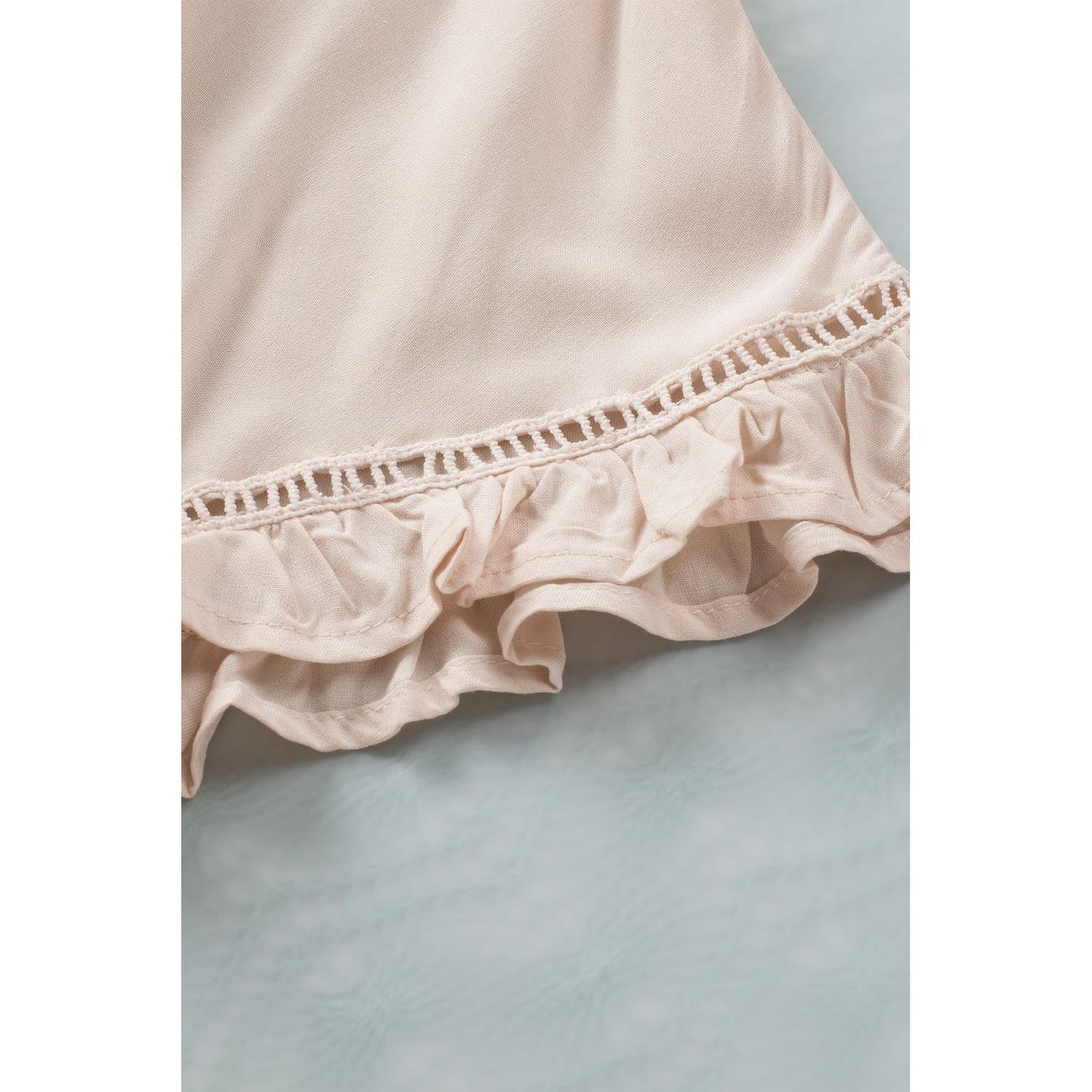 V-Neck Flounce Sleeve Babydoll Blouse