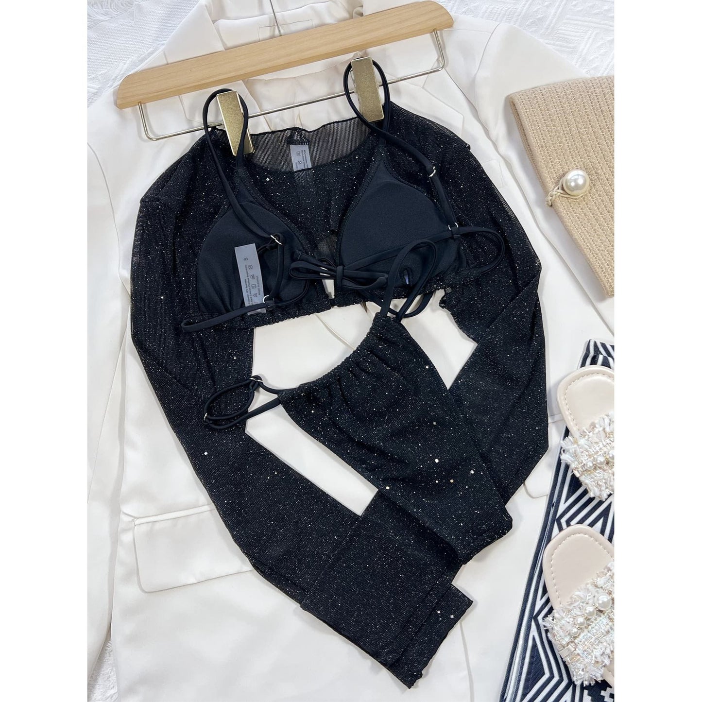 Glitter Three-Piece Swim Set