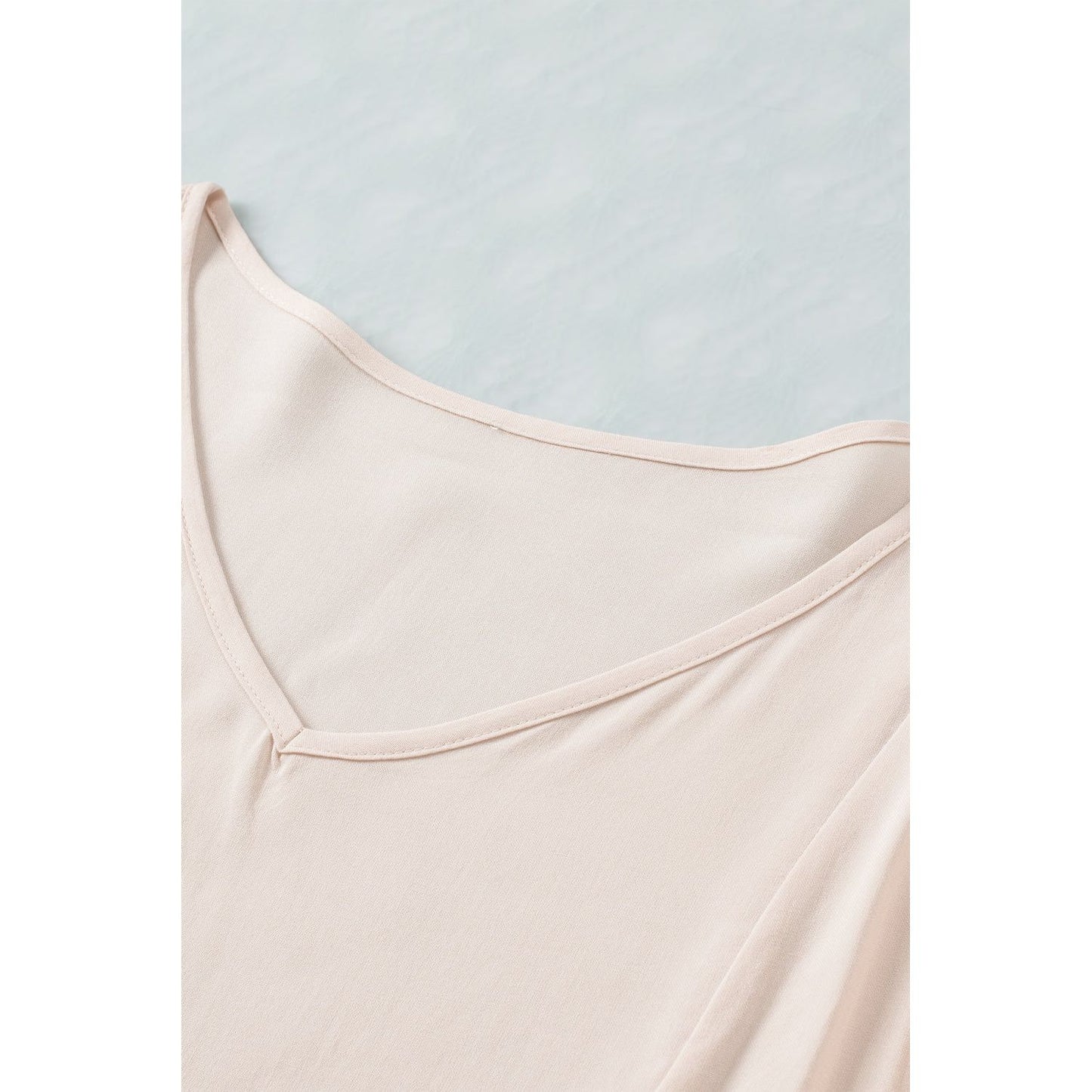 V-Neck Flounce Sleeve Babydoll Blouse