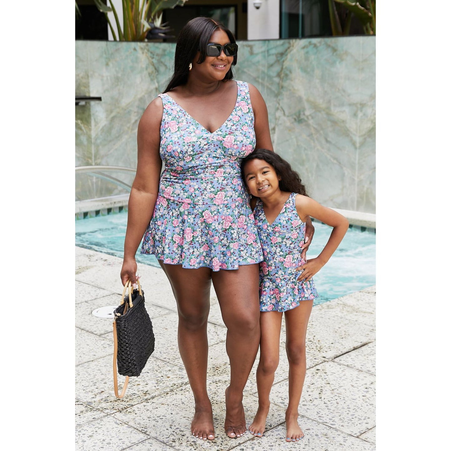 Marina West Swim Clear Waters Swim Dress in Rose Sky