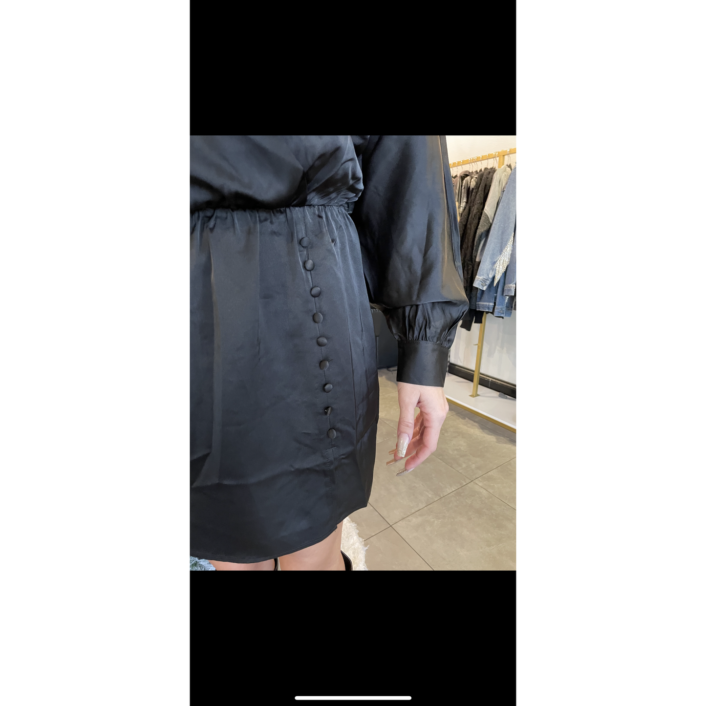 Satin Long sleeve Dress