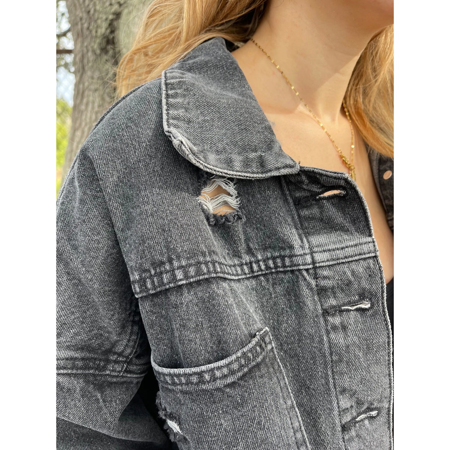 Denim and Diamonds “Distressed-cropped"