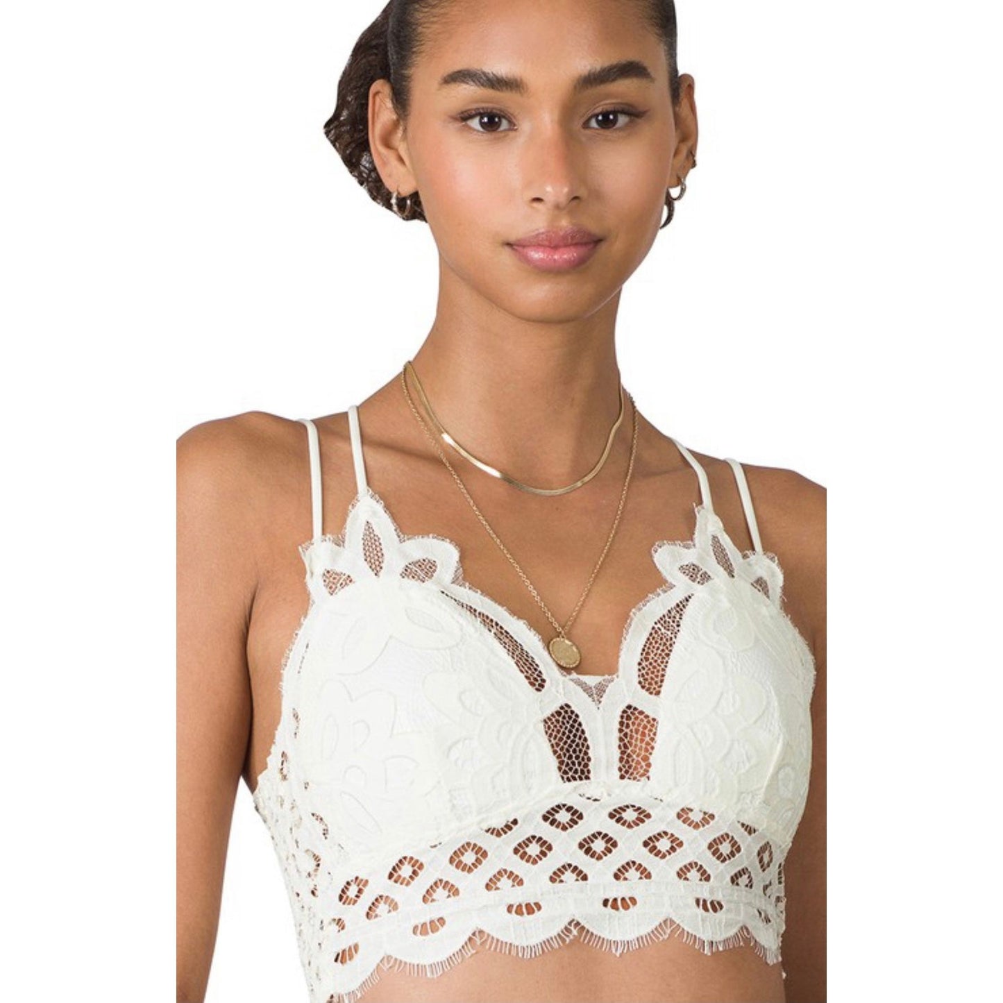 Scalloped Lace Bralette white