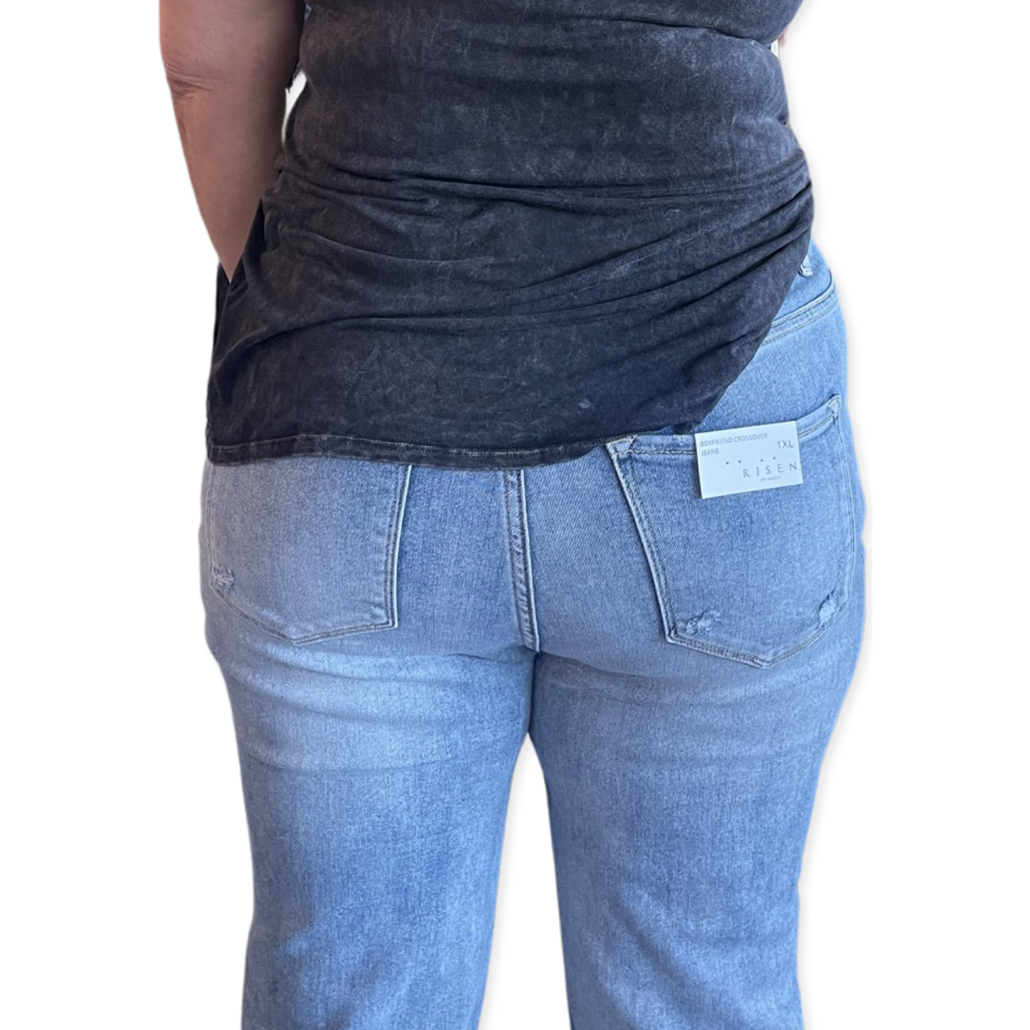 Risen Boyfriend Crossover Jeans "Curvy"