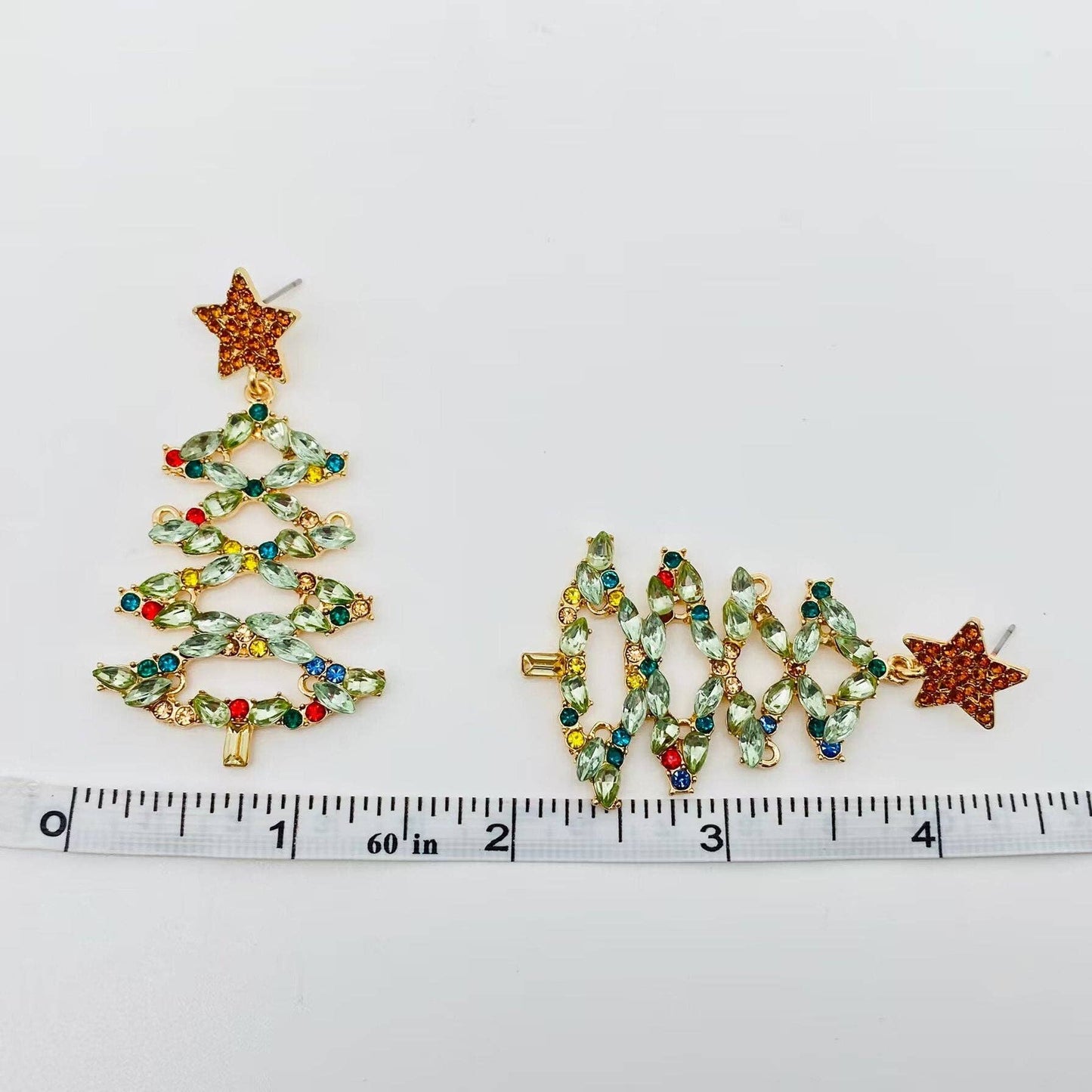 Christmas Tree  Rhinestone Star earring
