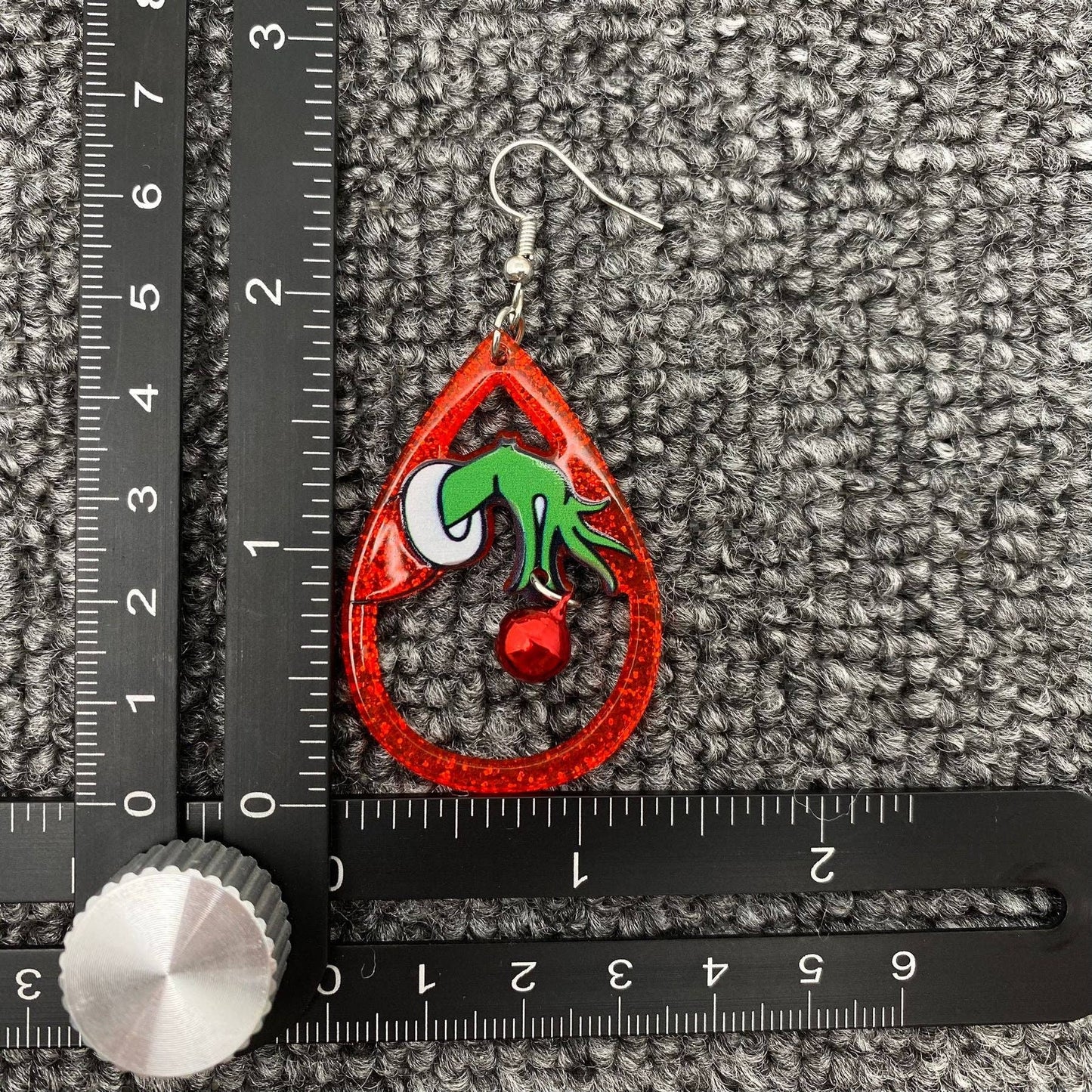 Christmas Acrylic Red Drop Dangle Earrings