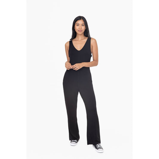 French Terry wide leg lounge jumpsuit