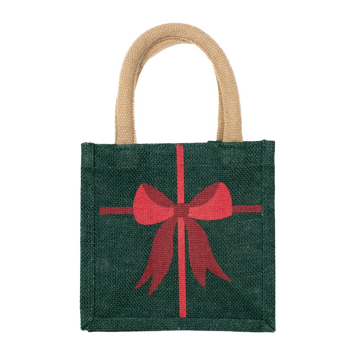 Christmas Bow Petite Gift Tote 7x7x5