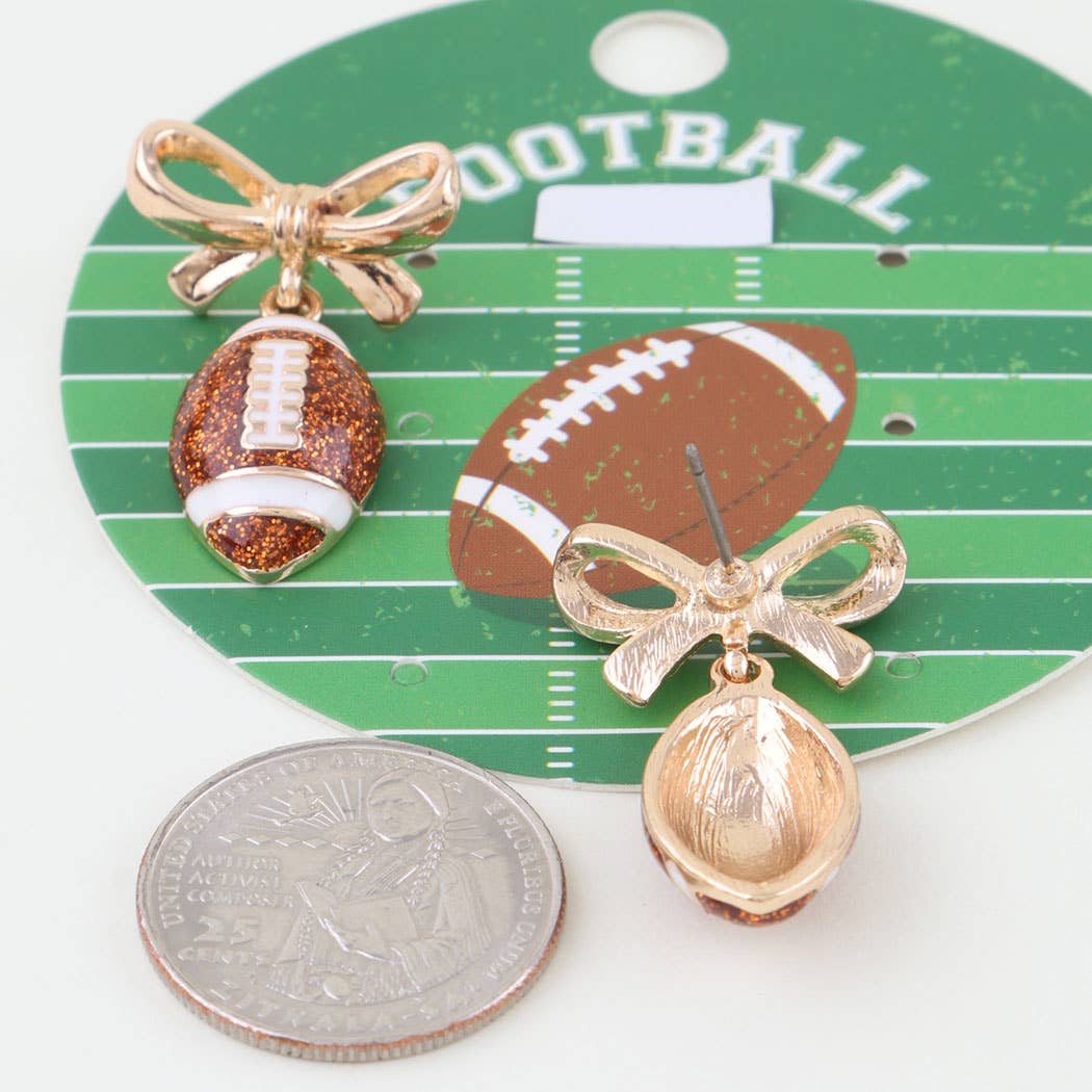 Game Day Bow Football Earrings