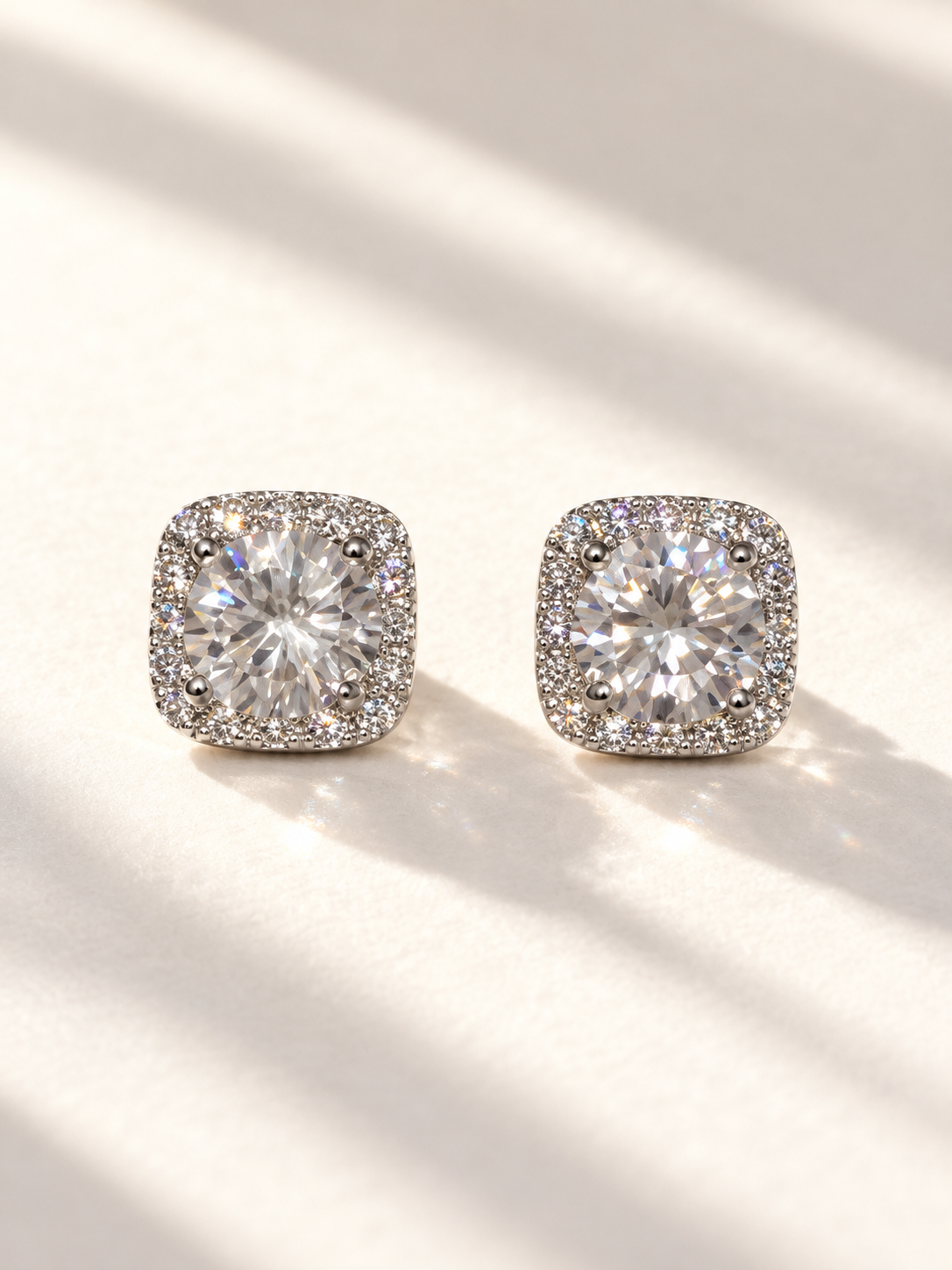 Cushion Glow Halo Studs