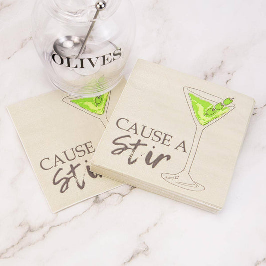 Cause A Stir Cocktail Napkins  5x5