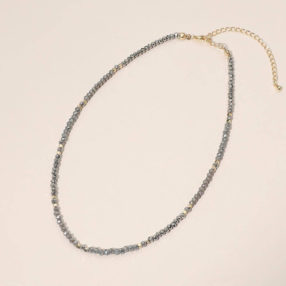 Faceted Beaded Choker Necklace