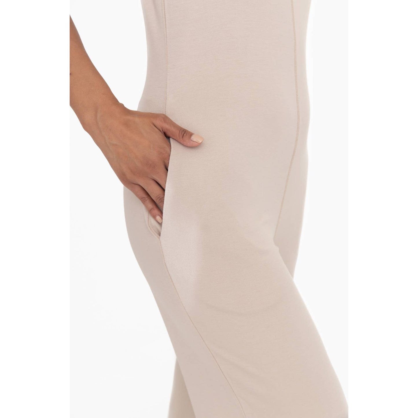 French Terry wide leg lounge jumpsuit