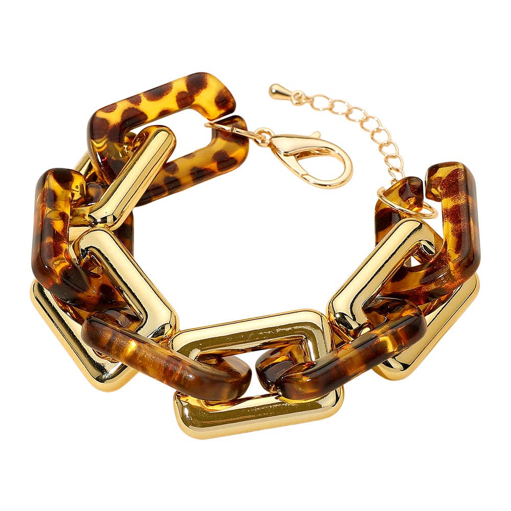 Bold Geometric Resin Link Bracelet