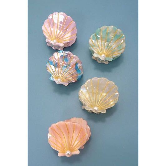 BEACH OCEAN CELLULOSE SEASHELL HAIR CLIP