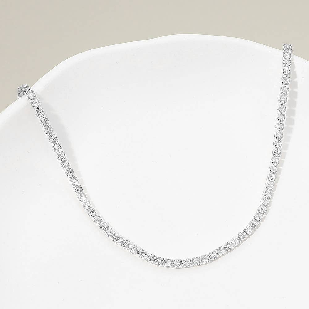 Tennis Necklace 18kt gold pkated