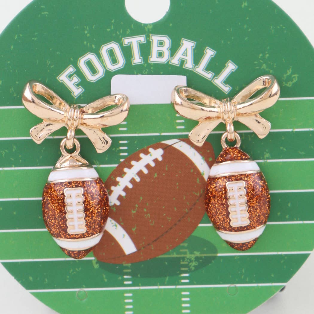 Game Day Bow Football Earrings