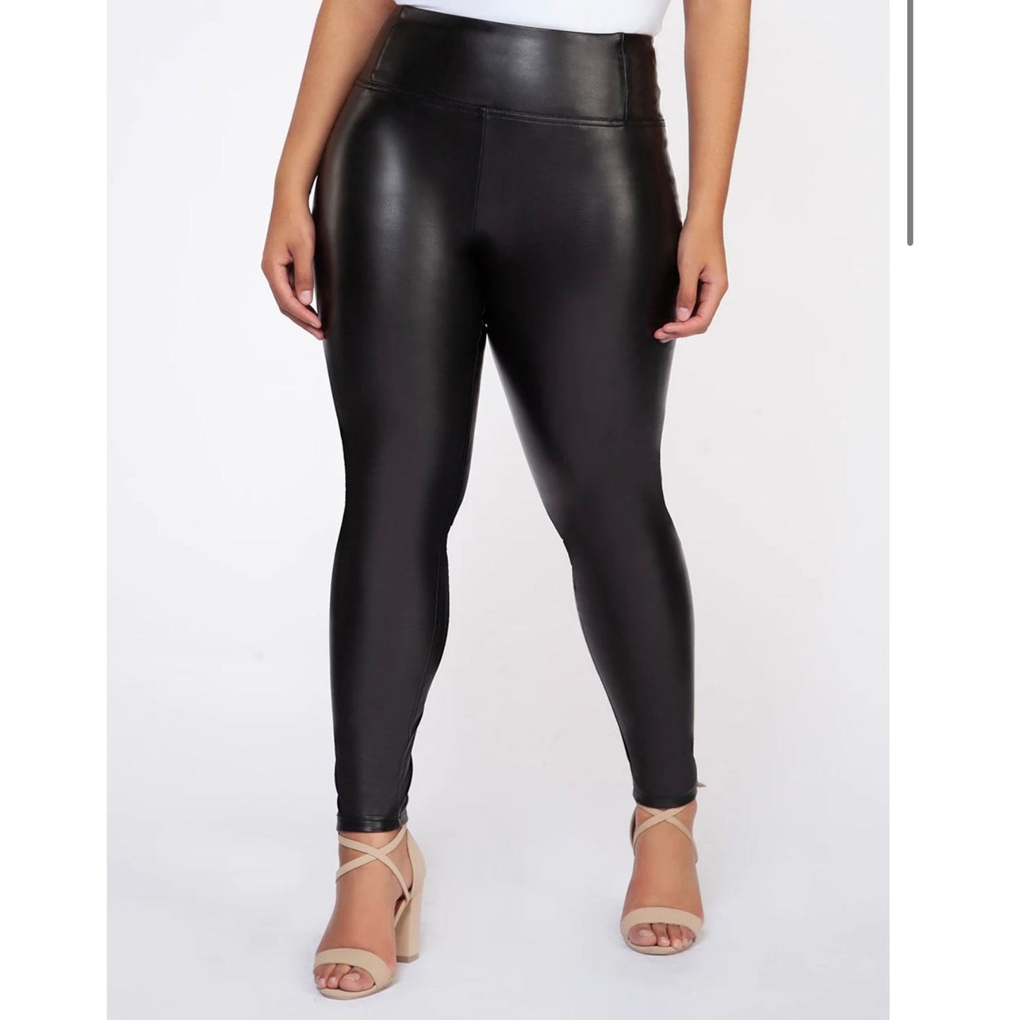Act Up Faux Leather Leggings "Black"
