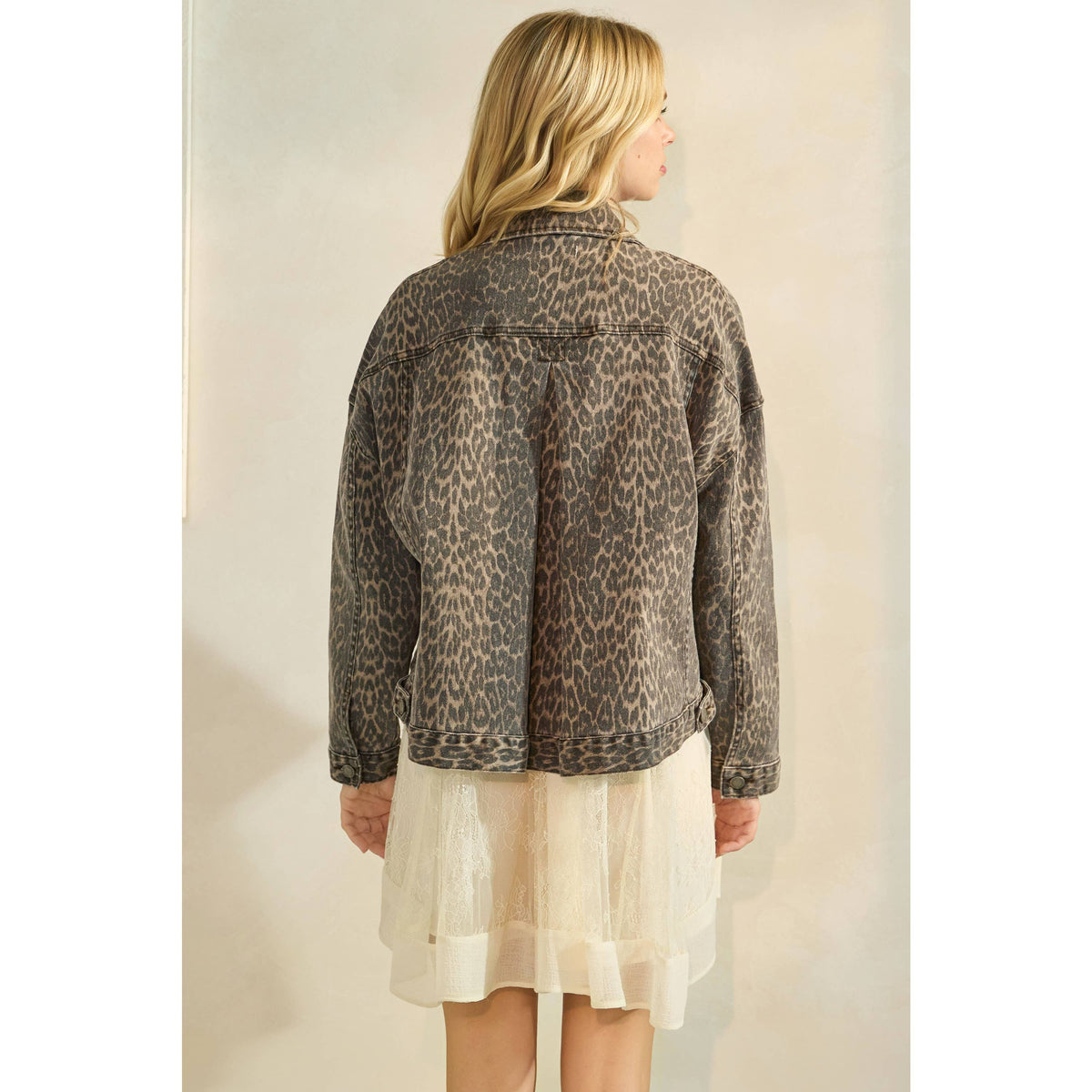 The Sarah Leopard Denim Jacket