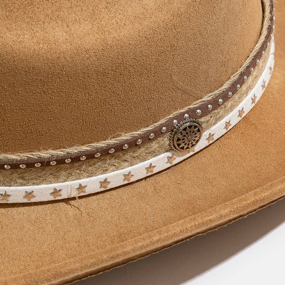 Western Star Layered Strap Cowboy Hat
