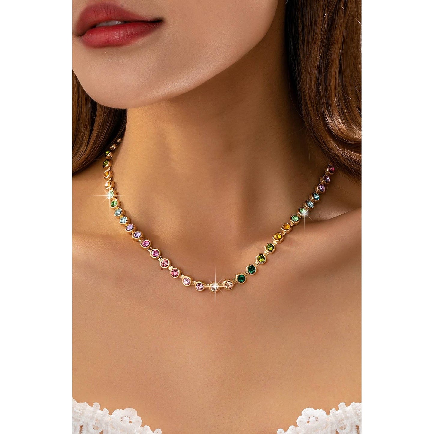 Rainbow Tennis Necklace