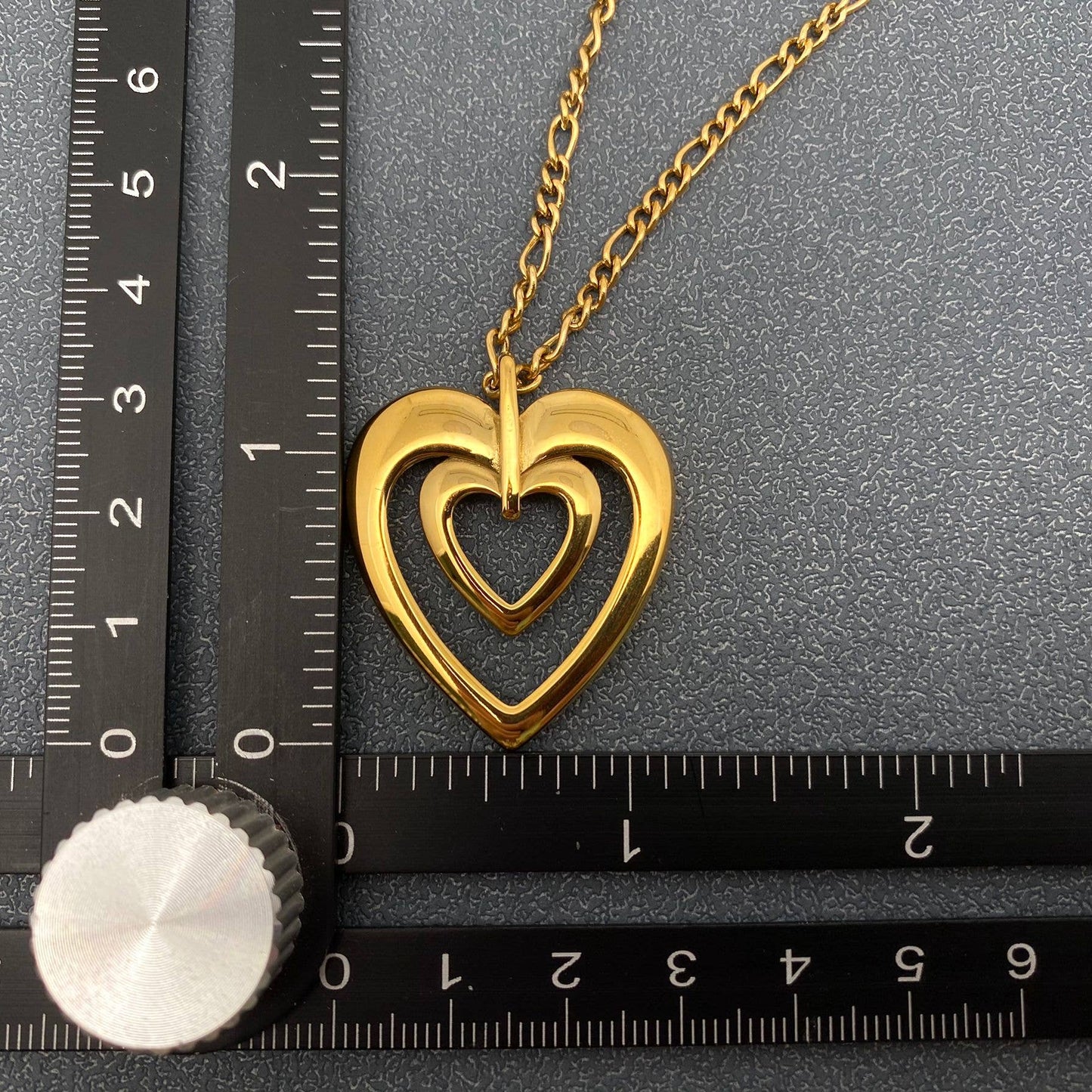 FGS - Hollow Double Heart Charm 18K Gold Plated Necklace