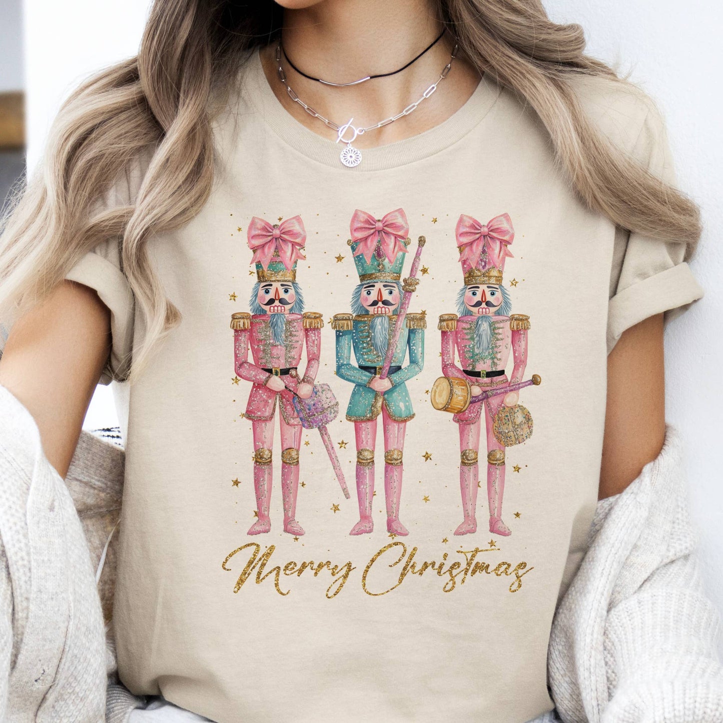 Pink Nutcracker Christmas Tee Pink and Gold Nutcracker Shirt