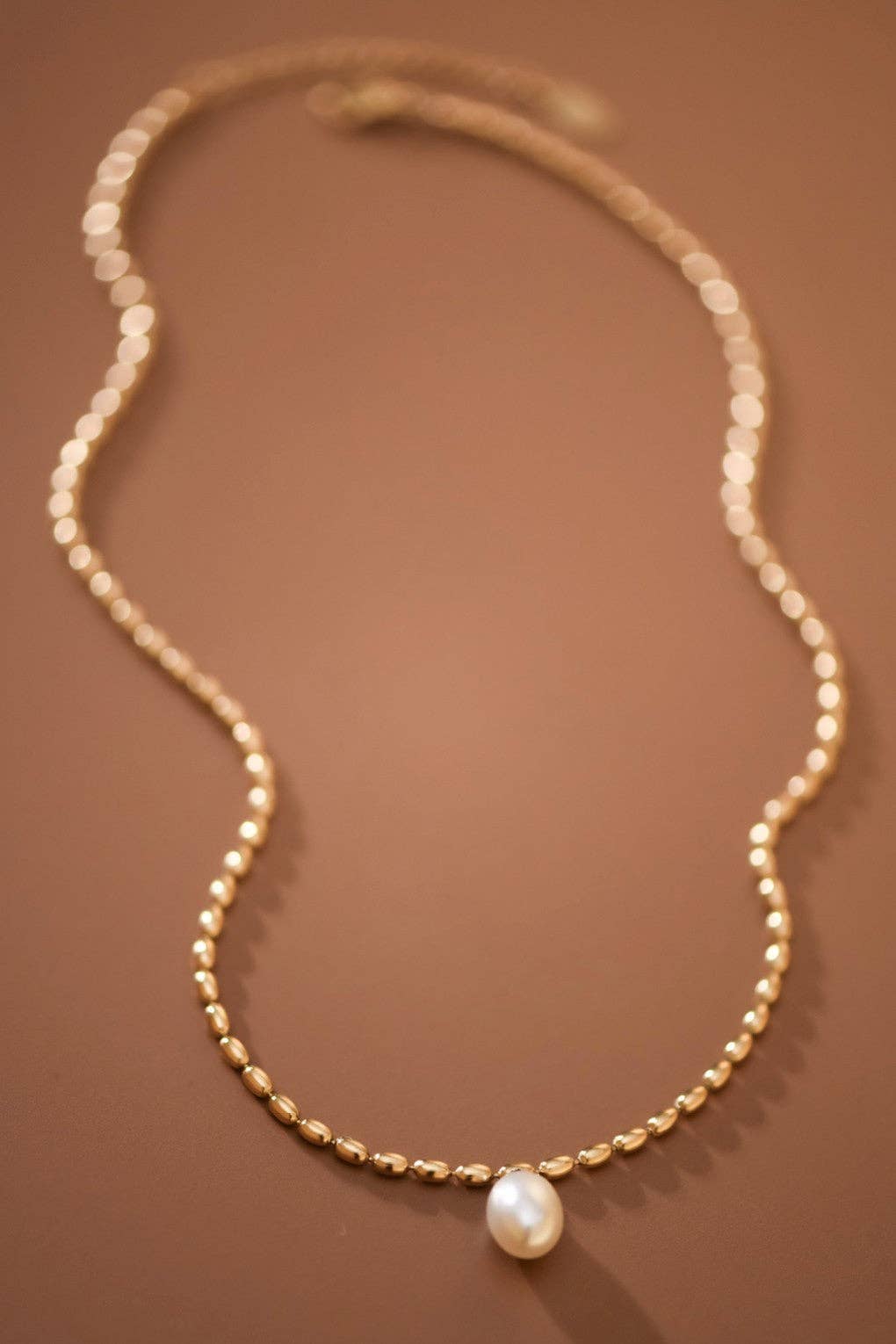 Pearl Necklace 18K Gold Plated Waterproof