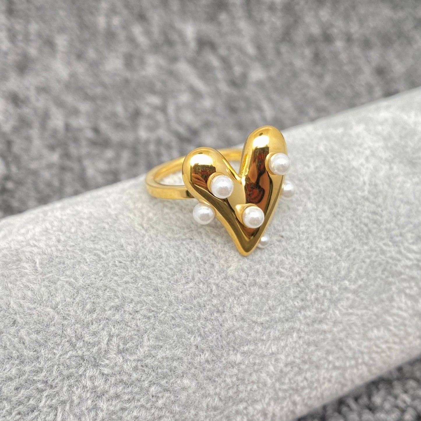 Non Tarnish! 18K Gold Plated Heart Ring