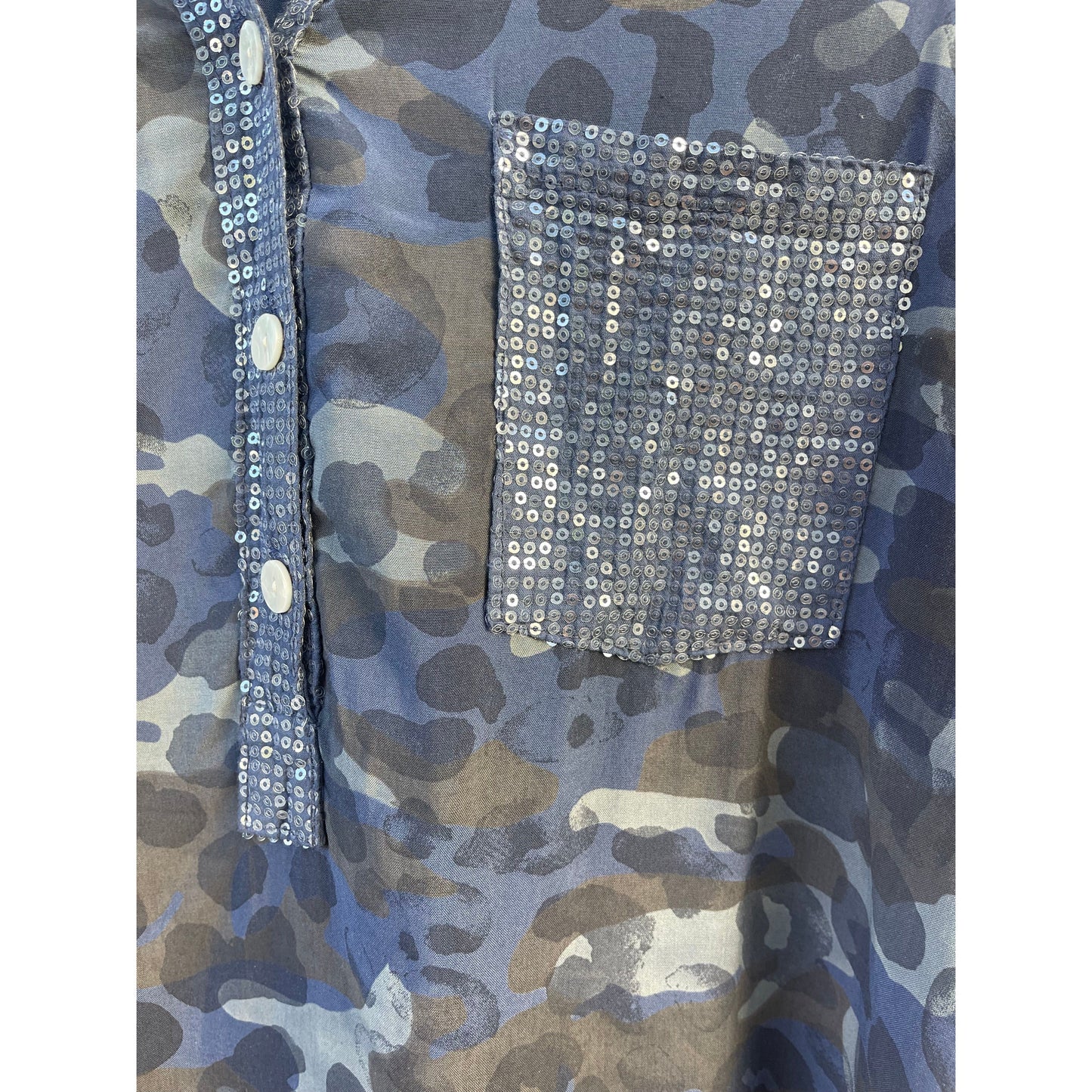 navy camo blouse MADE IN ITALY