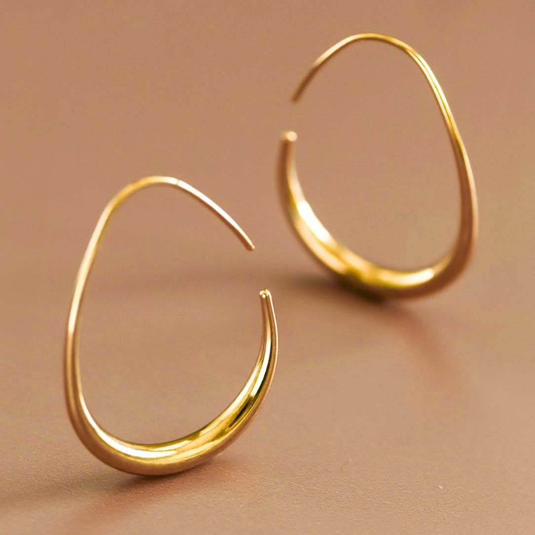 18K Gold Plated Waterproof Stainless Steel Hoop Earring