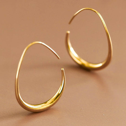 18K Gold Plated Waterproof Stainless Steel Hoop Earring