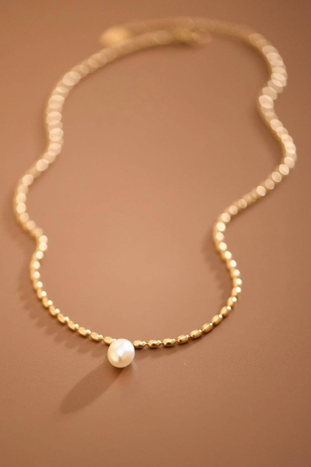 Pearl Necklace 18K Gold Plated Waterproof