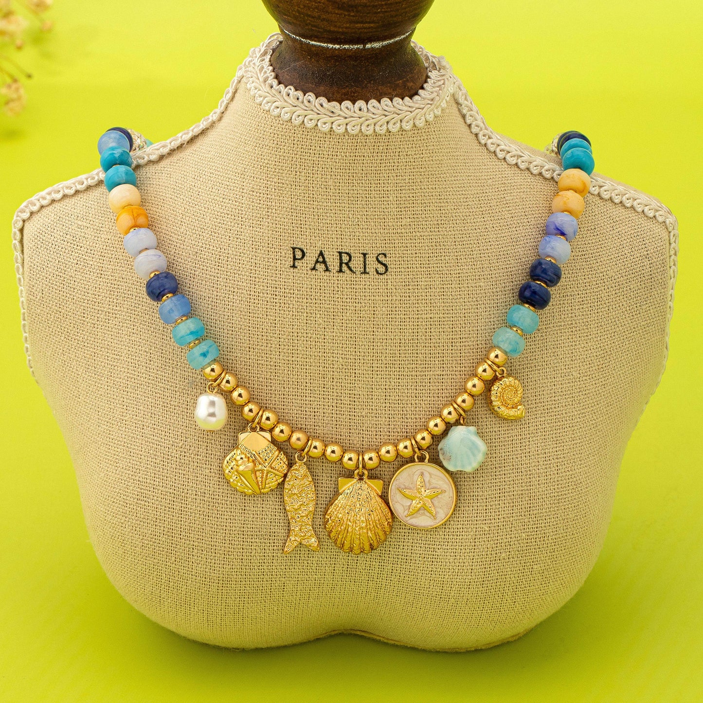Nautical Blue Sealife Charm Necklace