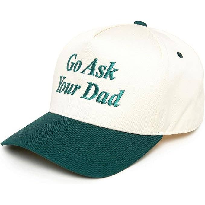 Two Tone Cap - Go Ask Your Dad - Beige/Green