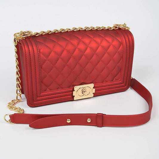 Cranberry Embossed Clutch
