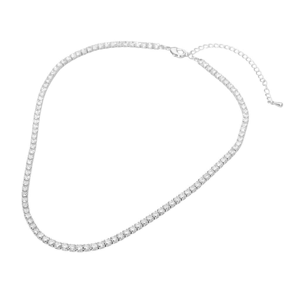 Tennis Necklace 18kt gold pkated