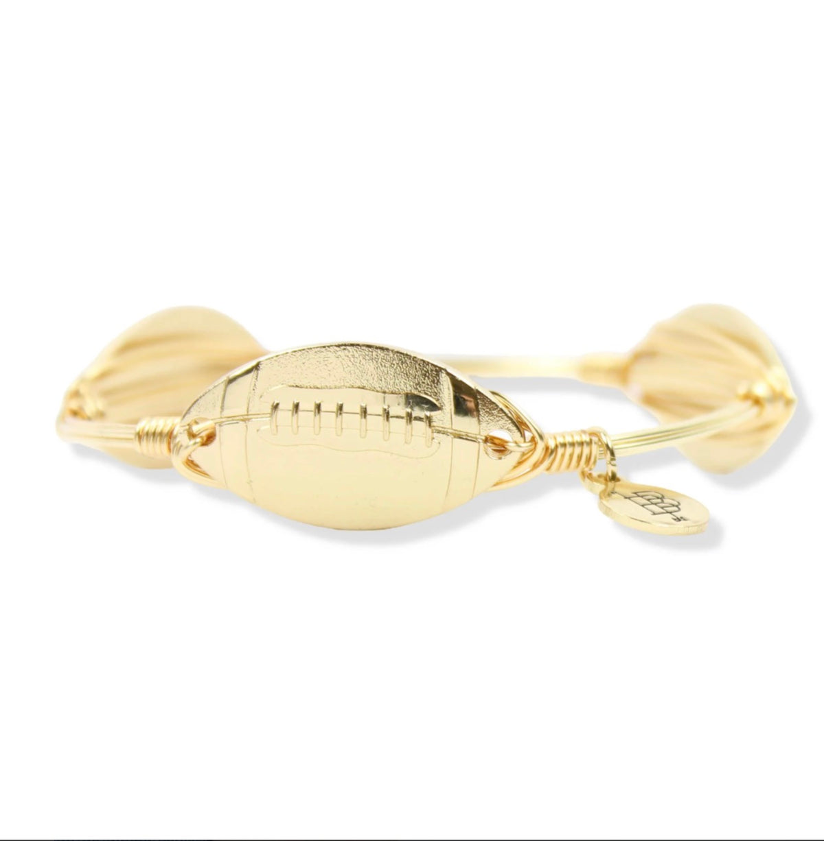 Gold Football Bangle Bracelet