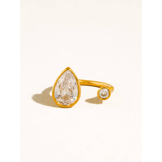 Kellan 18K Gold Non-Tarnish Tarnish CZ Open Ring