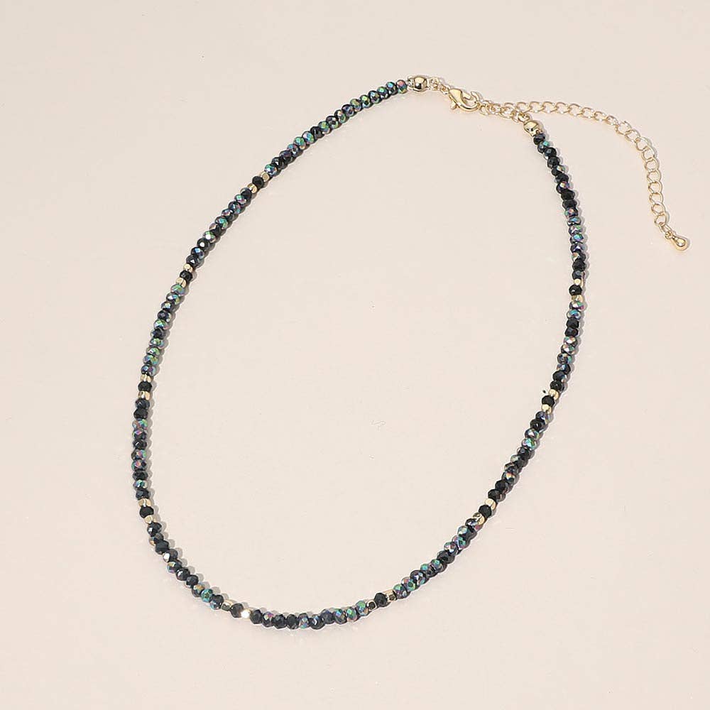 Faceted Beaded Choker Necklace