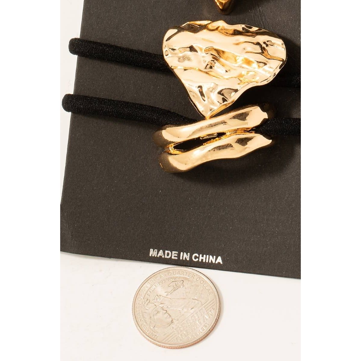 Mixed Metallic Shapes Hair Tie Set