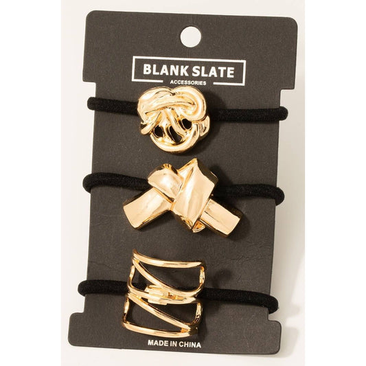 Mixed Metallic Knot Hair Tie Set