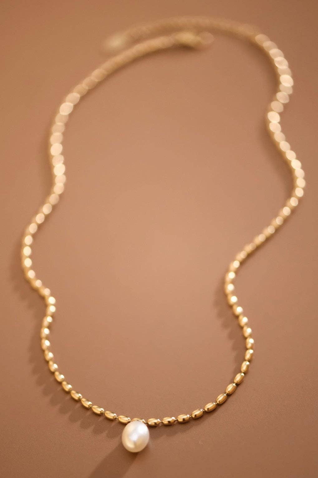 Pearl Necklace 18K Gold Plated Waterproof