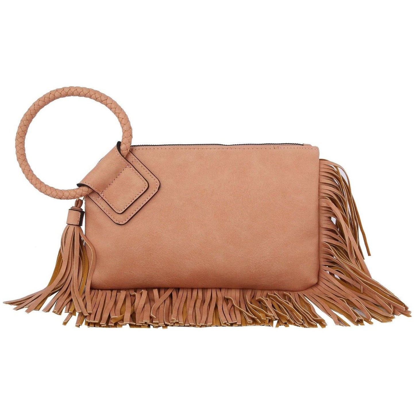 Fringe Soft Vegan Leather Wristlet/Clutch