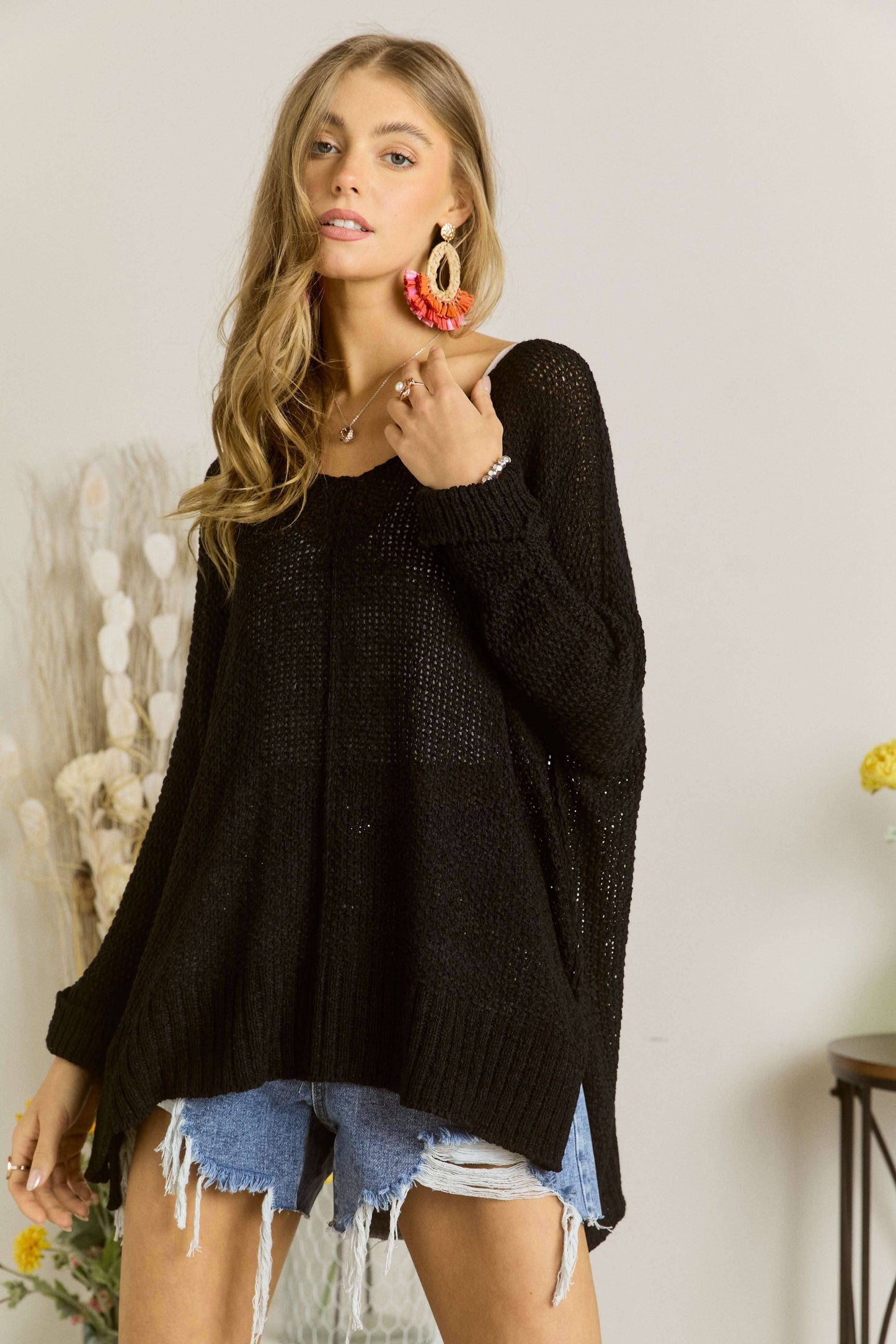 Loose Fit Sweater Top