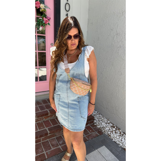 In Luv Denim Overall Dress ZENANA