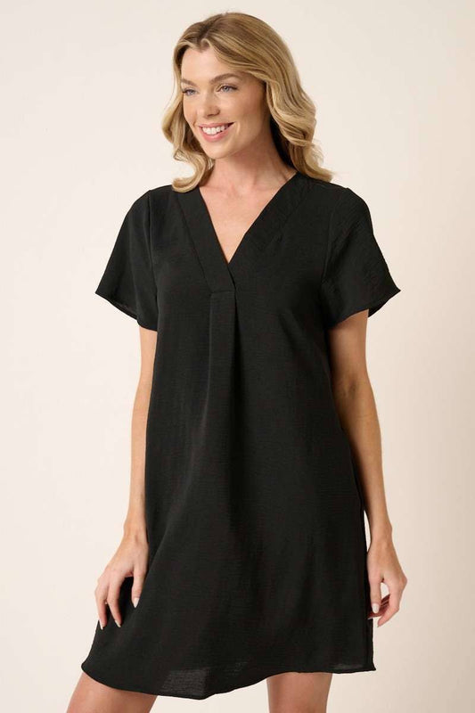 AIRFLOW V NECK SHORT SLEEVE MINI DRESS